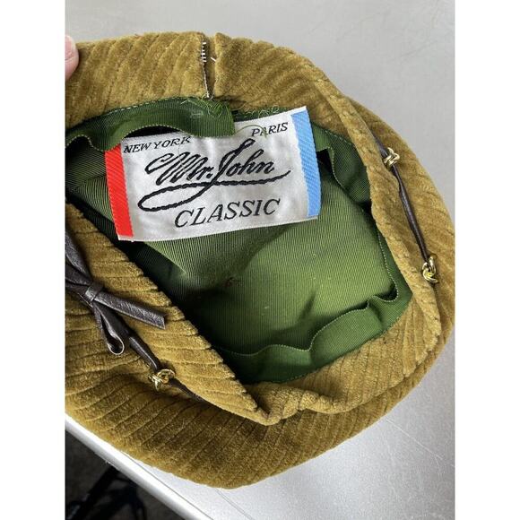 Vintage Mr. John Women's Classic Fabric Pillbox Style Hat Brown Green - Picture 2 of 5